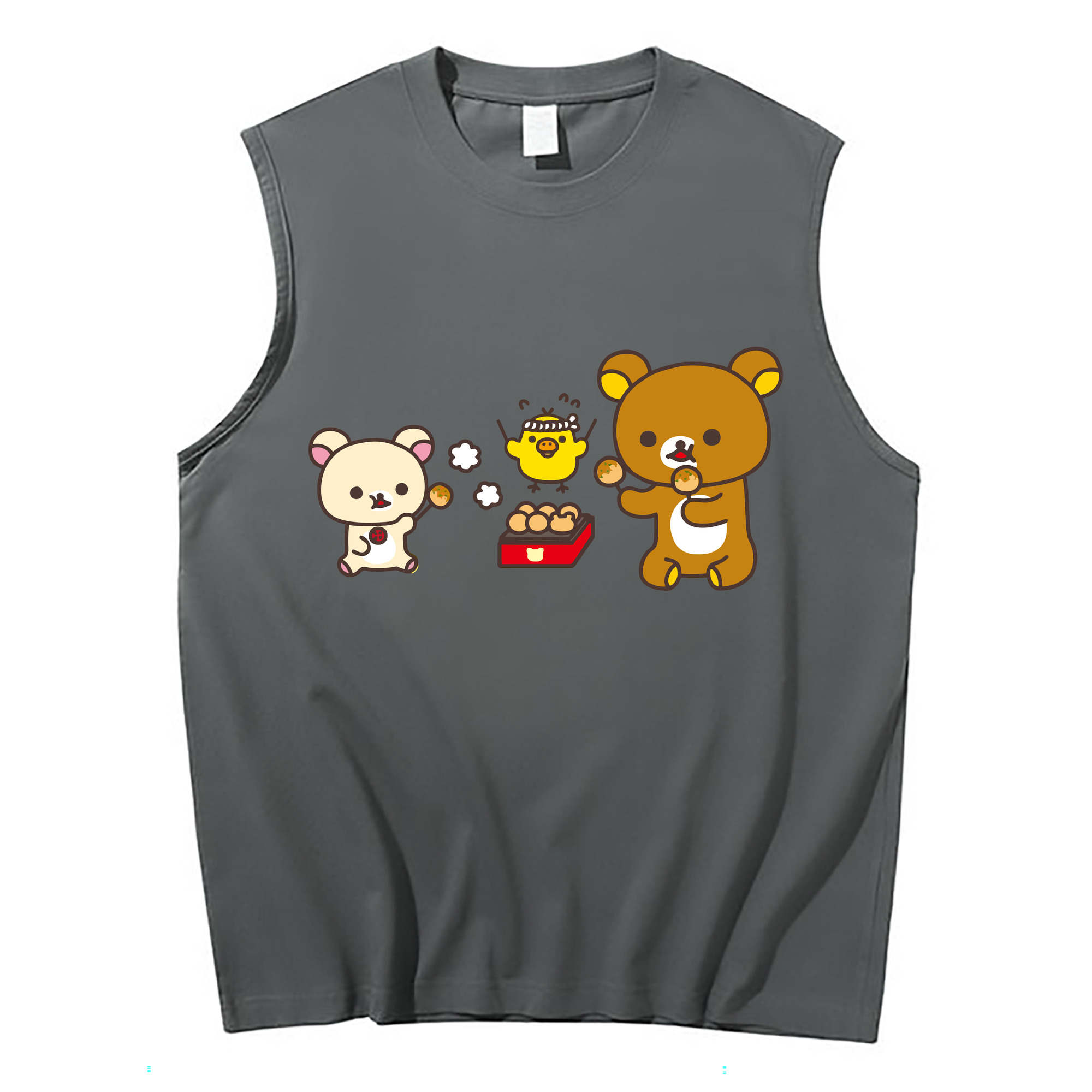 （画像用） リラックマ リラックマ キイロイトリ Rilakkuma Korilakkuma Kiiroitori コットン100％タンクトップ（フロントプリント）